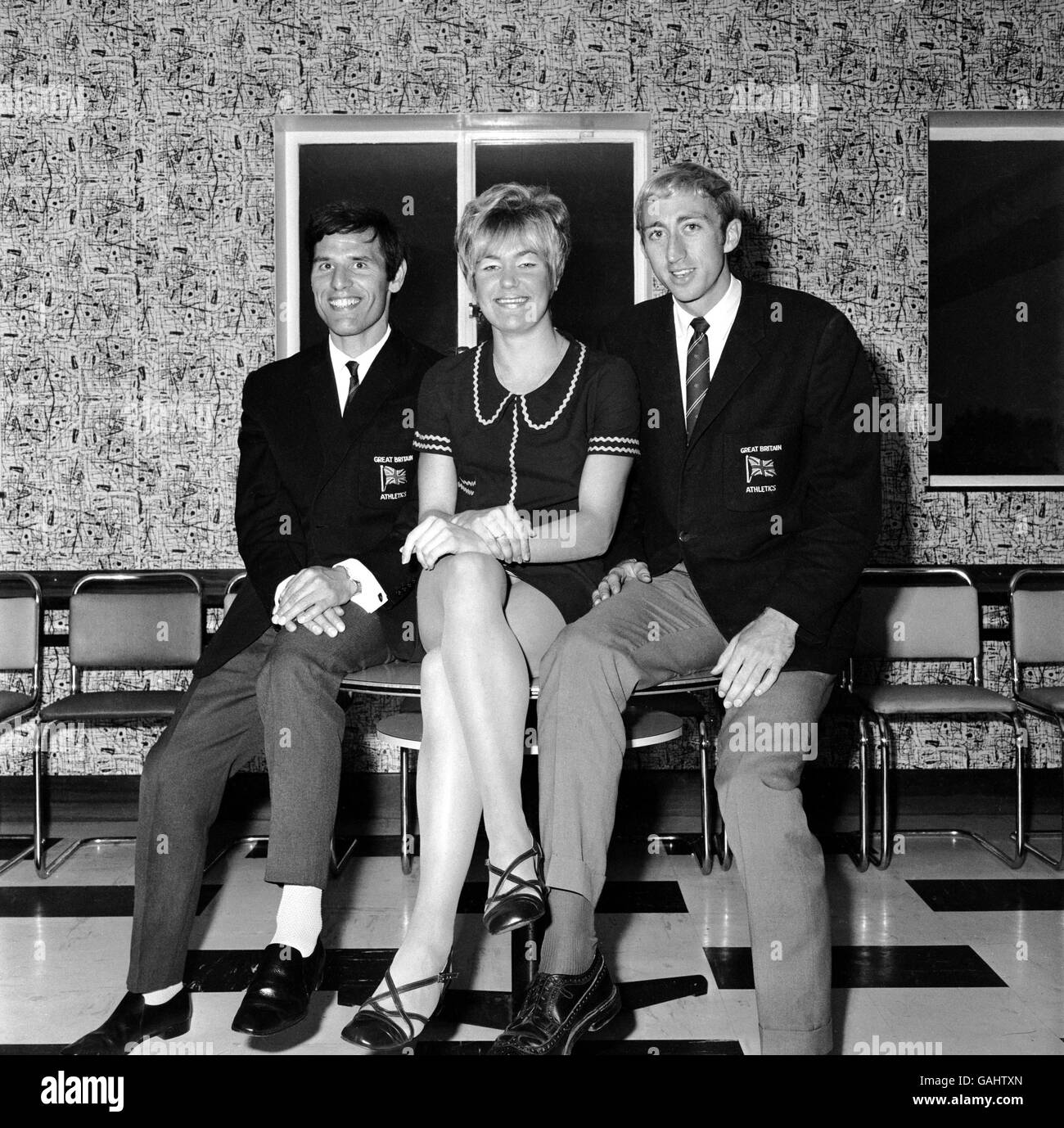 Leichtathletik - Mexiko-Stadt-Olympiade - BBC Kommentatoren Team das britische Stockfoto