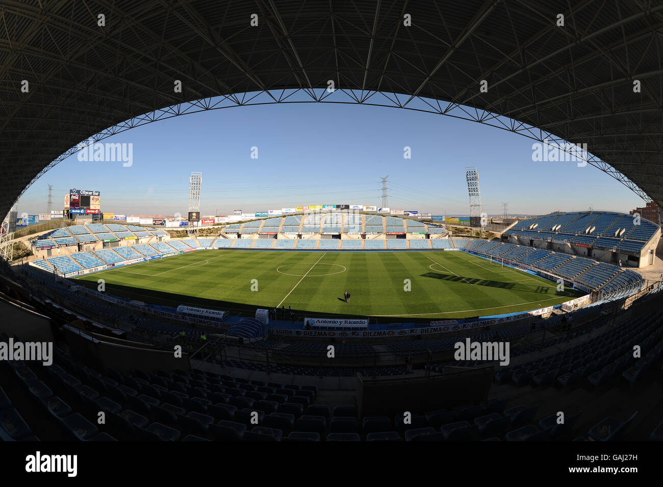 Fußball - Spanische Primera League - Getafe gegen Real Mallorca - Coliseum Alfonso Perez. Coliseum Alfonso Perez, Heimat von Getafe CF Stockfoto