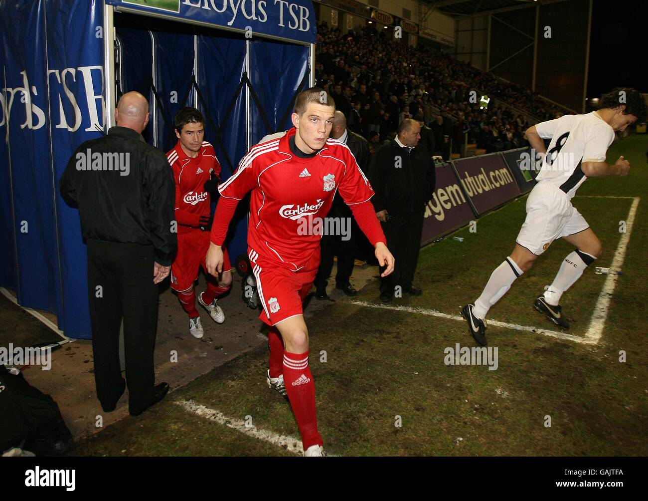 Fußball - Barclays Reserve League North - Liverpool - Manchester United - Halliwell Jones Stadium. Daniel Agger aus Liverpool kehrt im Spiel gegen die Reserven von Manchester United zurück Stockfoto