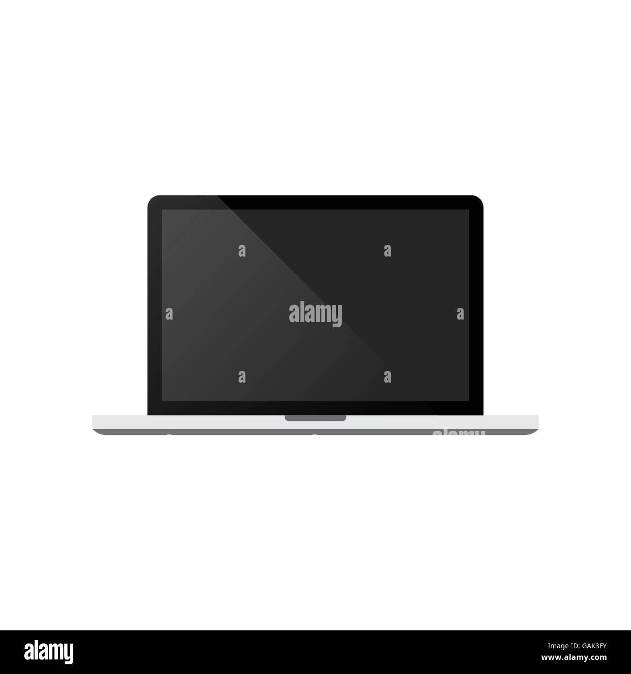 Laptop auf weißem Hintergrund-Vektor-illustration Stock Vektor