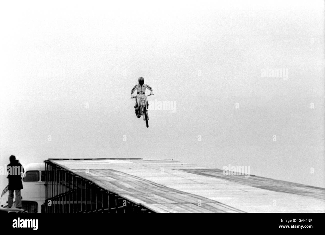 Motorrad-Stunt Riding Stockfoto