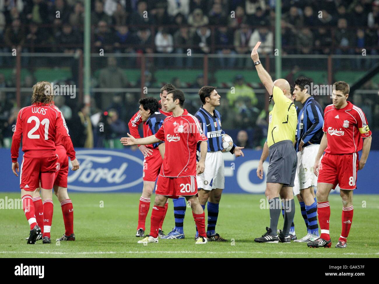 Fußball - UEFA Champions League - ersten Ko-Runde - Rückspiel - Inter Mailand gegen Liverpool - Stadio Giuseppe Meazza Stockfoto