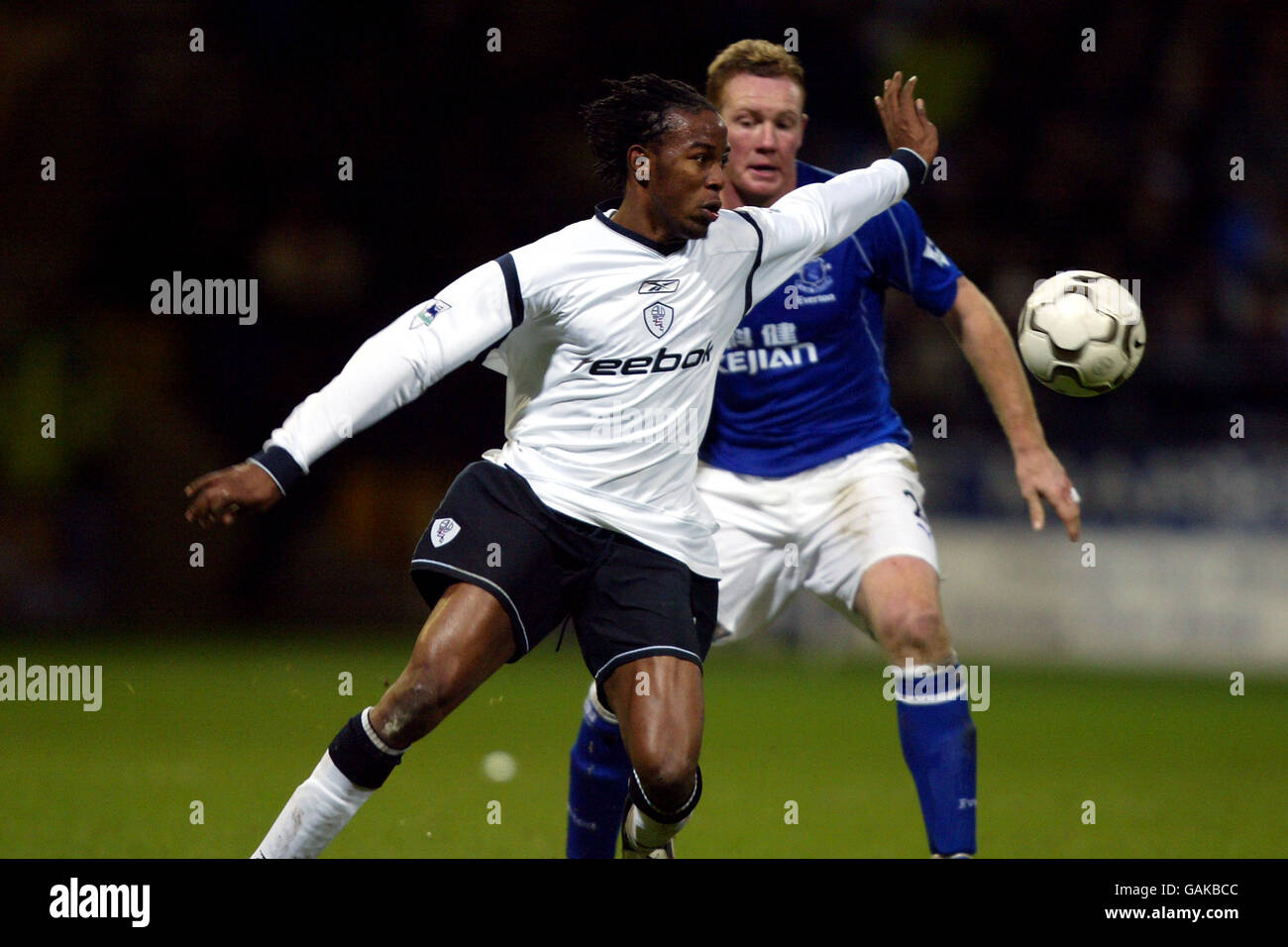 Fußball - FA Barclaycard Premiership - Bolton Wanderers gegen Everton. Ricardo Gardner, Bolton Wanderers Stockfoto