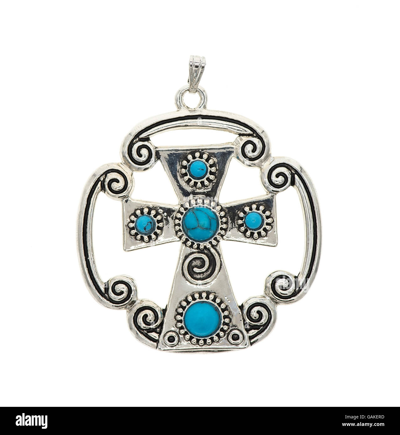 Nahaufnahme von Kreuz Anhänger Stockfoto