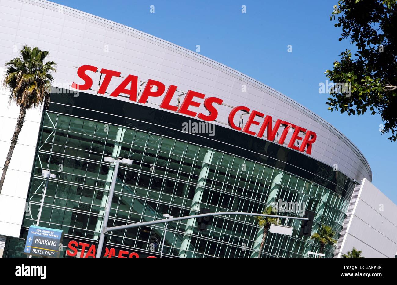 Gesamtansicht des Staples Center, Los Angeles. Gesamtansicht des Staples Center, Los Angeles Stockfoto