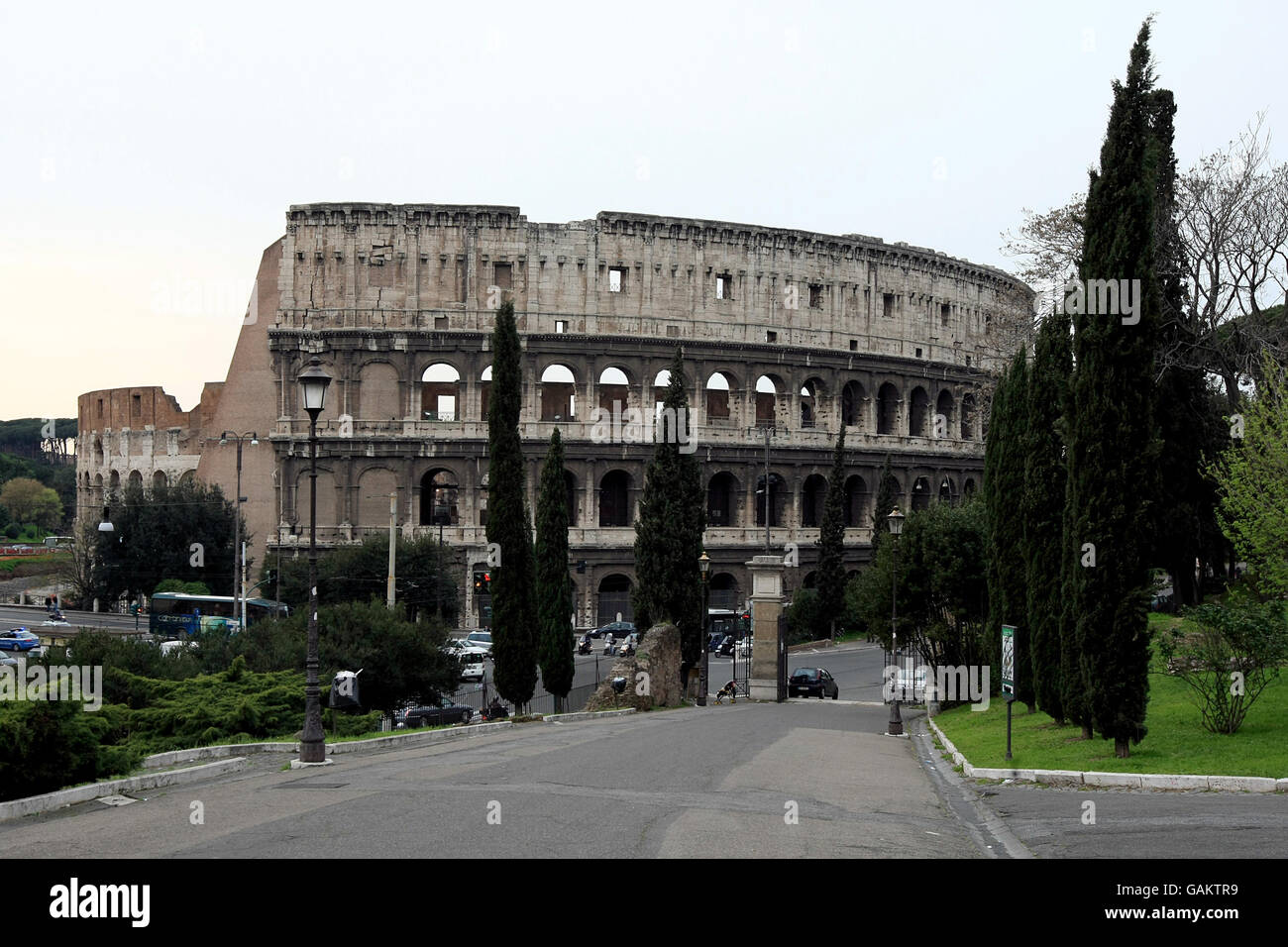 Reise - Blick Auf Die Stadt - Rom. Eine allgemeine Ansicht des Kolosseums in Rom Stockfoto