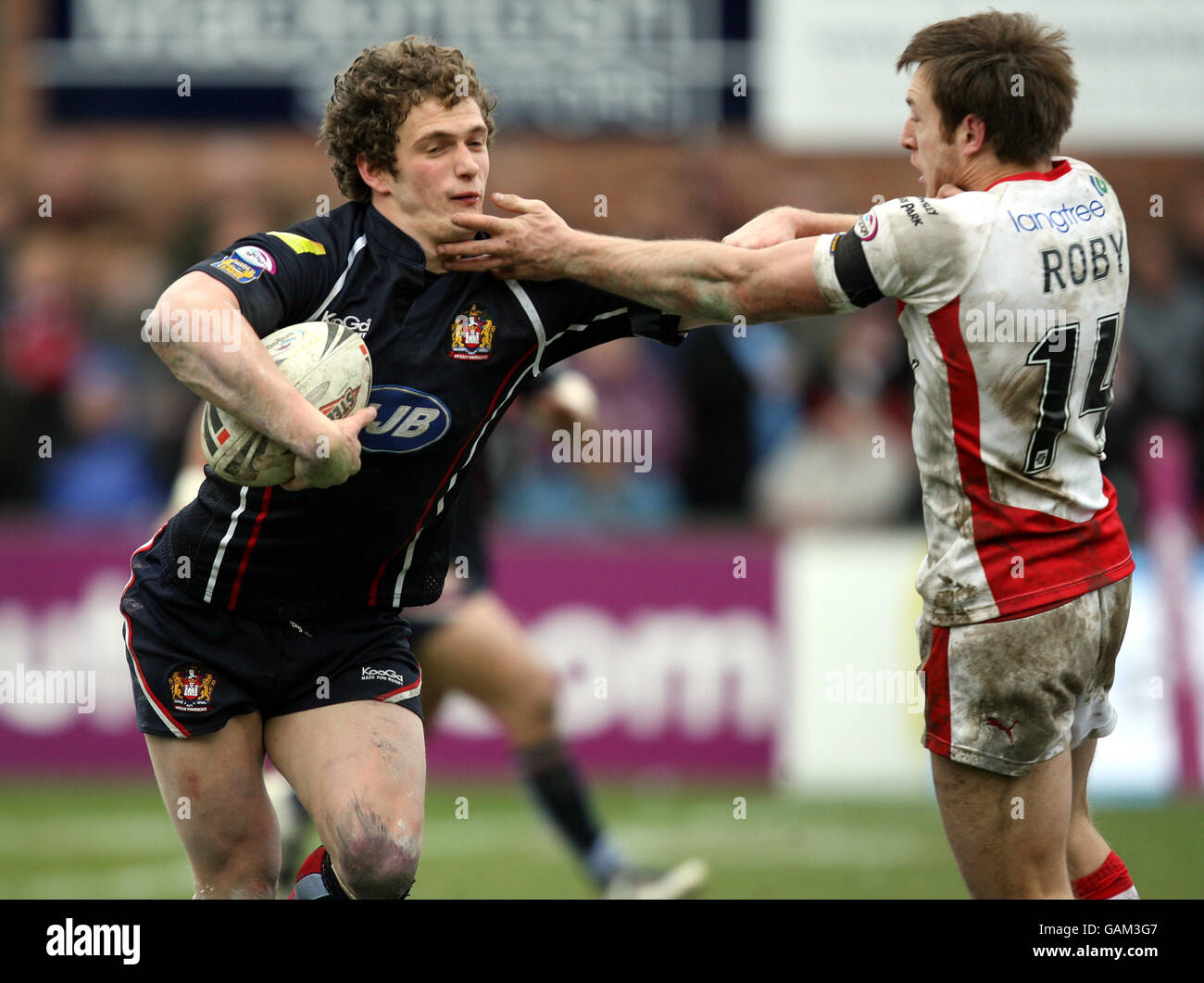 Rugby League - Engage Super League - St Helens V Wigan Warriors - Knowsley Straße Stockfoto