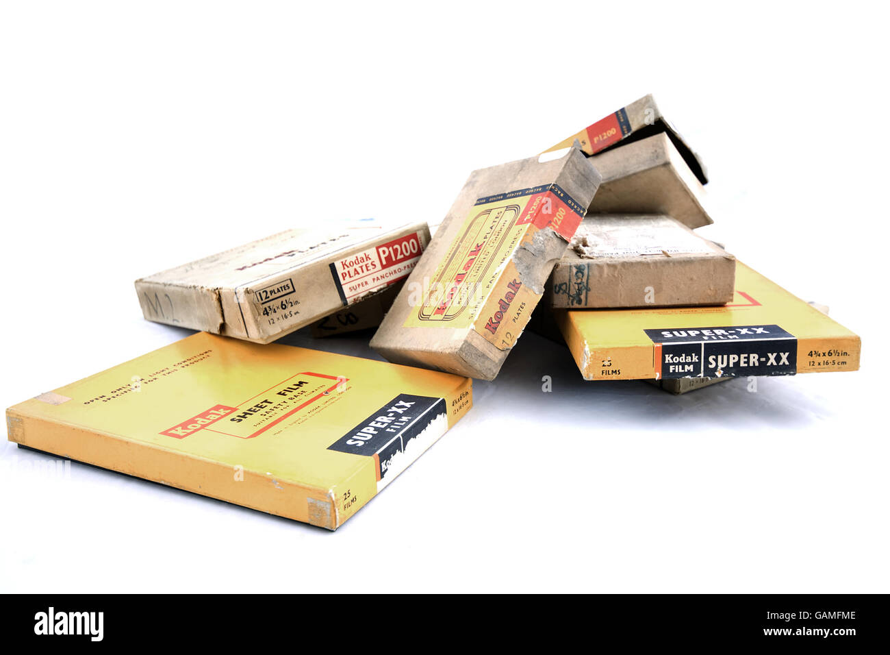 Allgemeine Ansicht der Kodak Glass Plate Boxen aus der PA Fotoarchiv Stockfoto