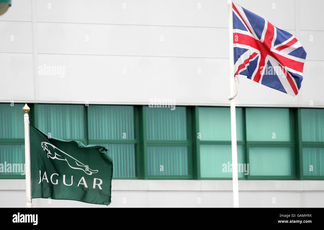 Verkauf von Landrover und Jaguar. Gesamtansicht des Landrover- und Jaguar Halewood-Werks in Merseyside. Stockfoto