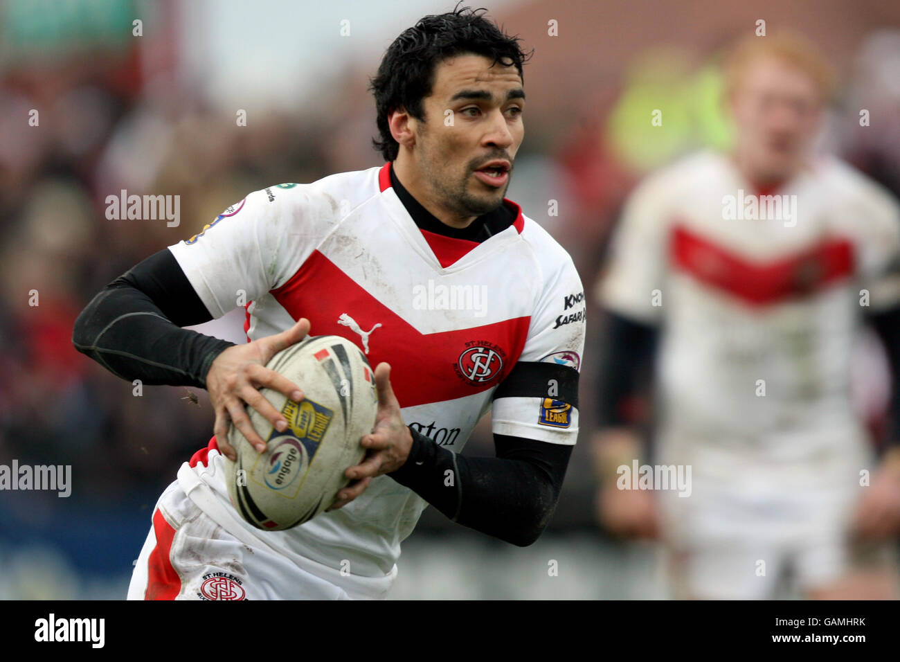 Rugby League - Engage Super League - St Helens V Wigan Warriors - Knowsley Straße Stockfoto