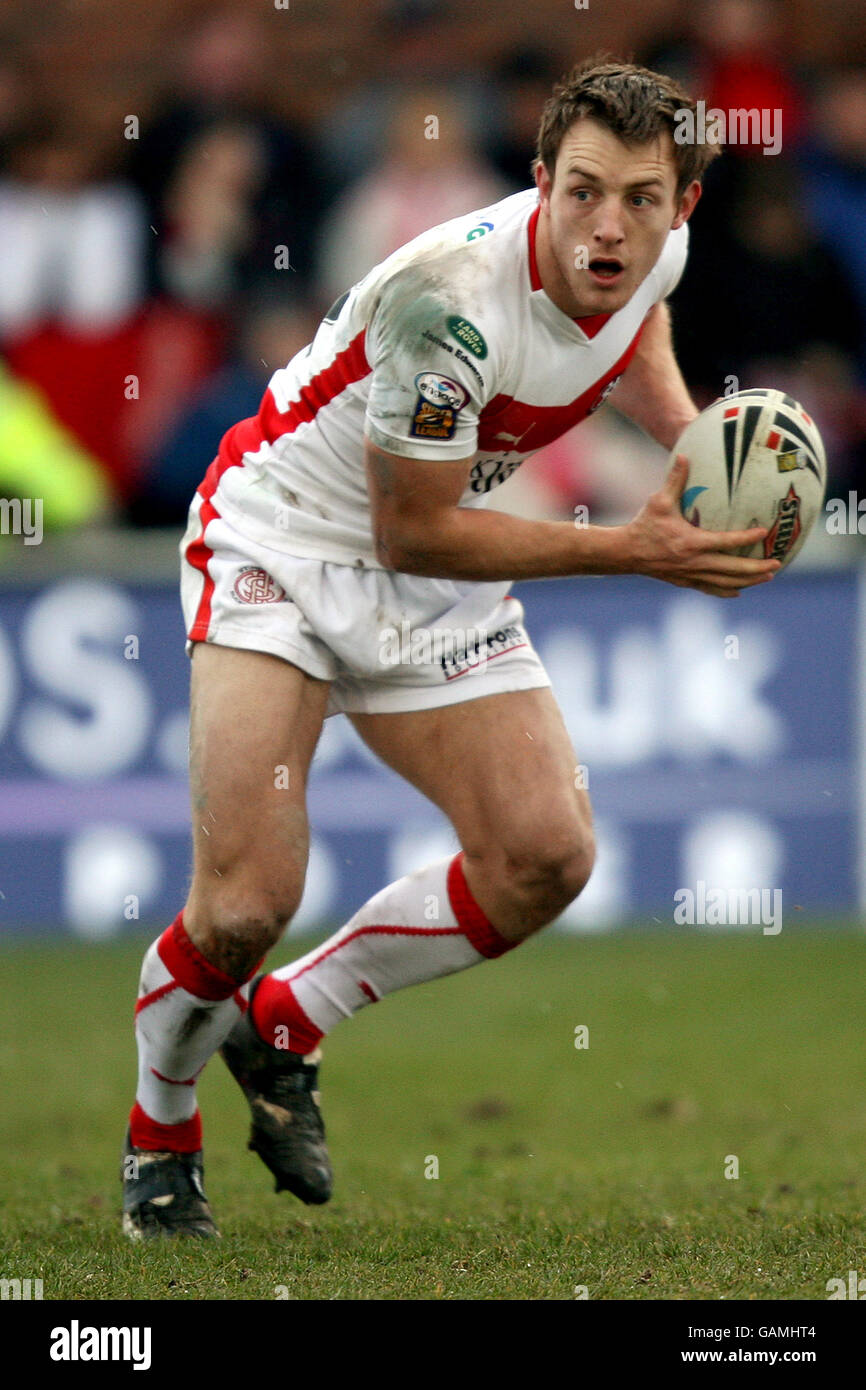 Rugby League - Engage Super League - St Helens V Wigan Warriors - Knowsley Straße Stockfoto