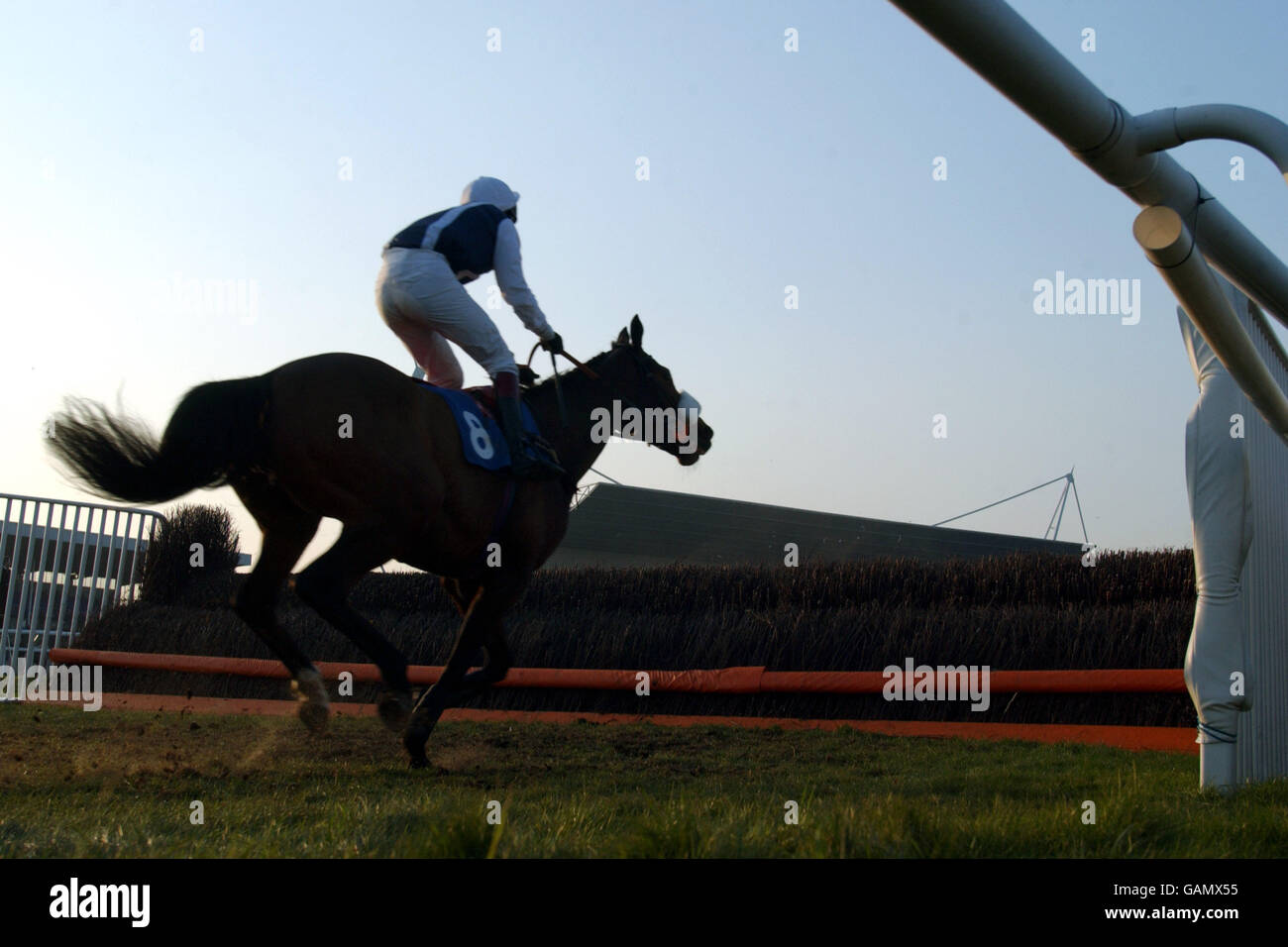 Pferderennen - Kempton Races. Action von Kempton Races Stockfoto