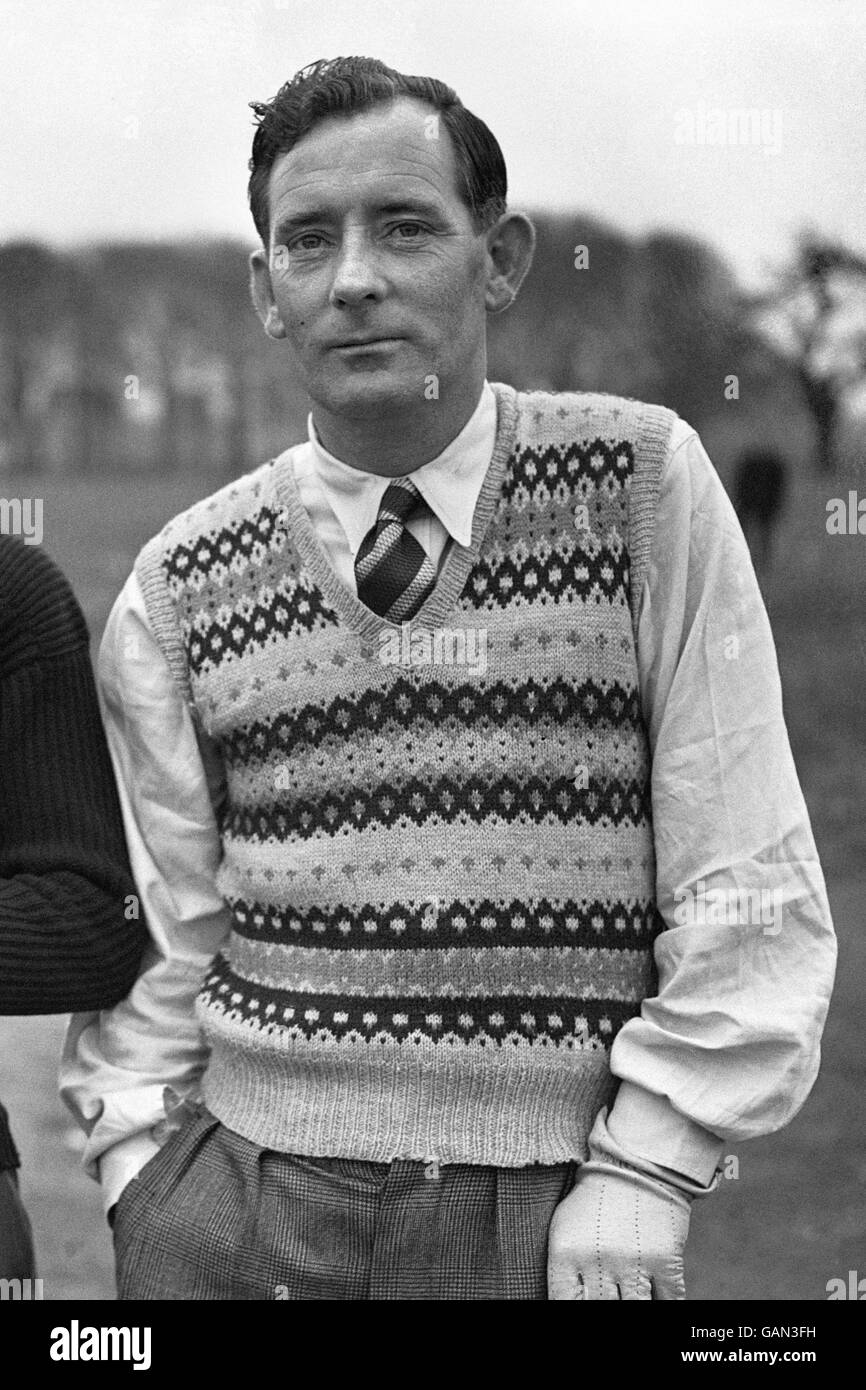 Golf - Ryder Cup - Pre-Tournament Practice - Großbritannien und Irland / Oxford und Cambridge Golf Society. Fred Daly, der Champion der British Open. Stockfoto