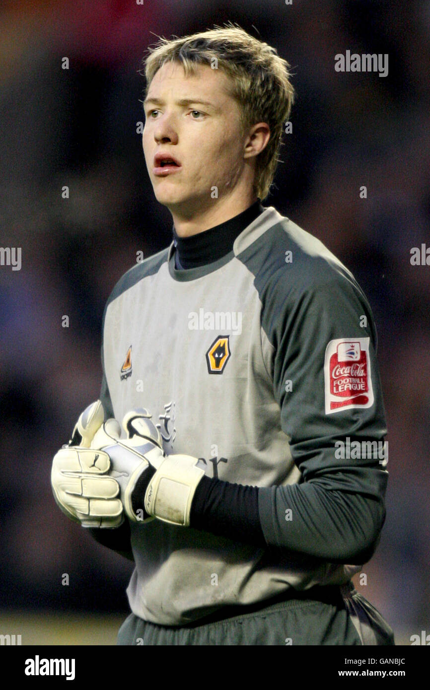 Fußball - Coca-Cola Football League Championship - Wolverhamton Wanderers gegen West Bromwich Albion - Molineux Stadium. Wolverhampton Wanderers' Torwart Wayne Hennessey Stockfoto