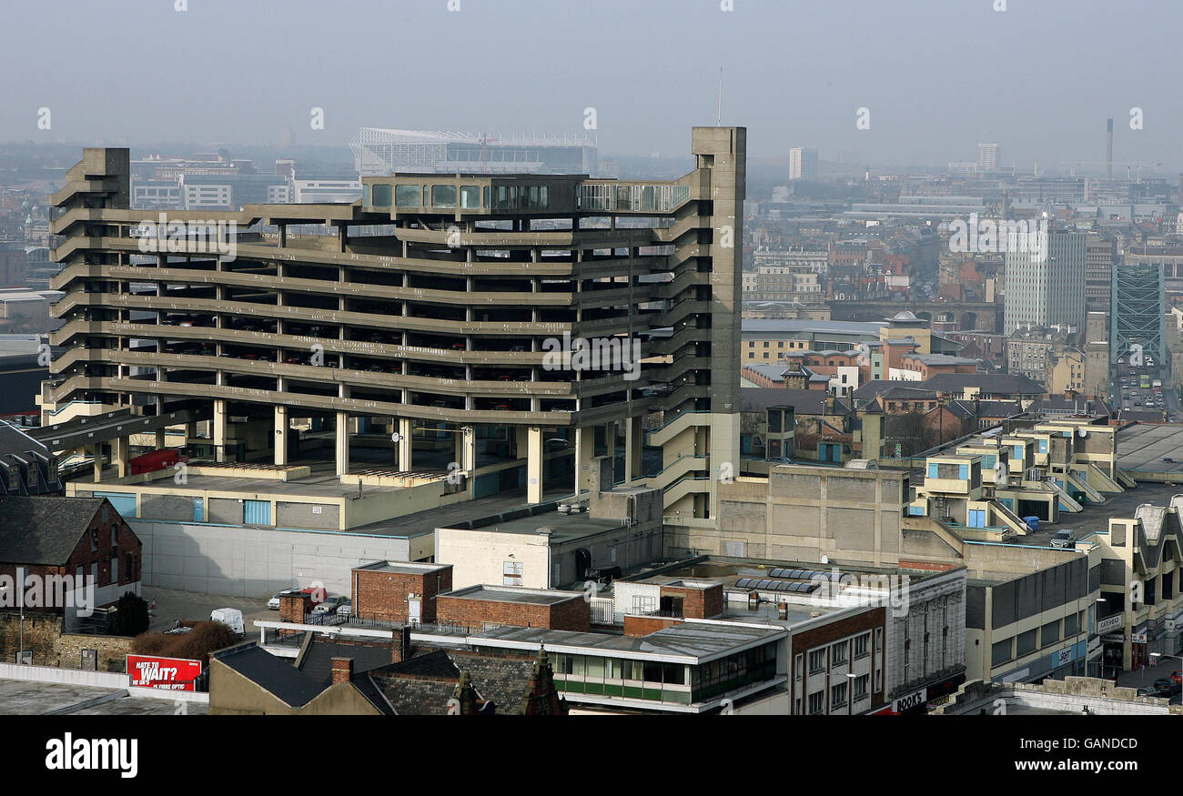 Der mehrstöckige Parkplatz am Trinity Square in Gateshead, berühmt gemacht, als er in einer Szene in der 1971, Michael Caine, Gangsterfilm Get Carter. Stockfoto