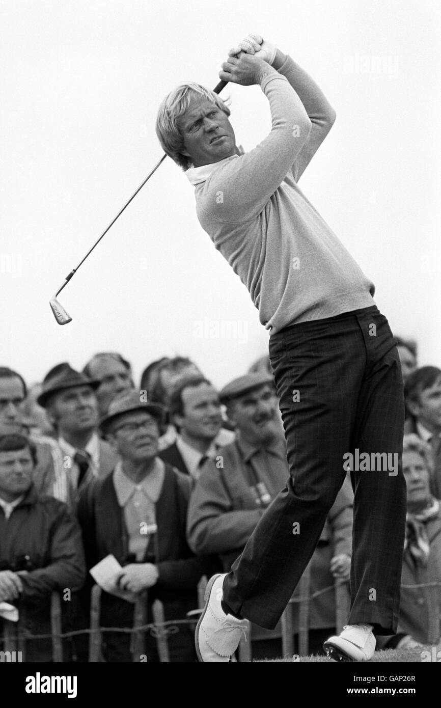 Golf - Ryder Cup - Großbritannien und Irland / USA - Royal Lytham und St Annes. Jack Nicklaus von den USA beim Fahren. Stockfoto