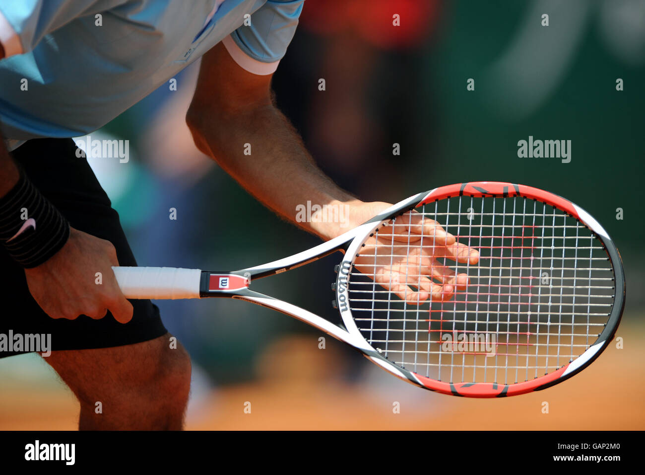 Tennis - ATP Masters Series - Monte Carlo -. Der Schweizer Roger Federer gegen den argentinischen David Nalbandian Stockfoto
