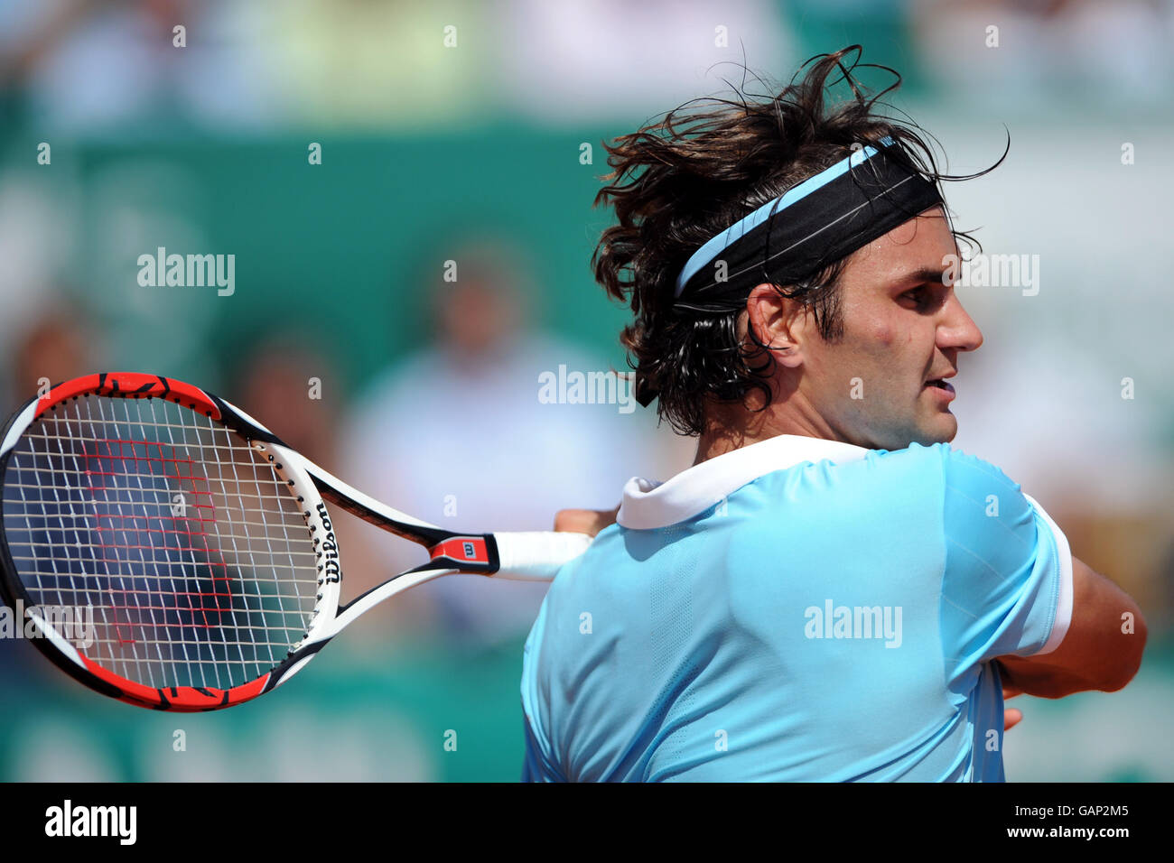 Der Schweizer Roger Federer im Kampf gegen Argentiniens David Nalbandian Stockfoto
