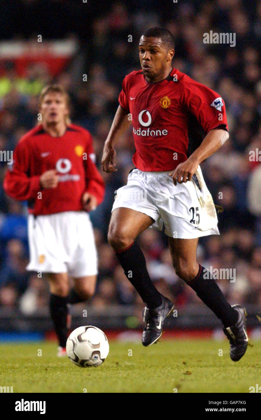 Fußball - FA Barclaycard Premiership - Manchester United / Leeds United. Quinton Fortune, Manchester United Stockfoto