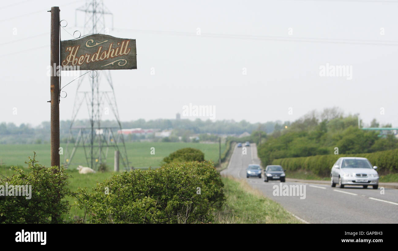 Die A73 in der Nähe der Herdshill Farm in der Nähe des Unfallort. Stockfoto