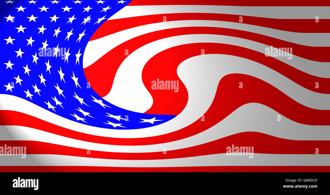 Amerikanische Flagge, Digital erstellt von Computer-software Stockfoto