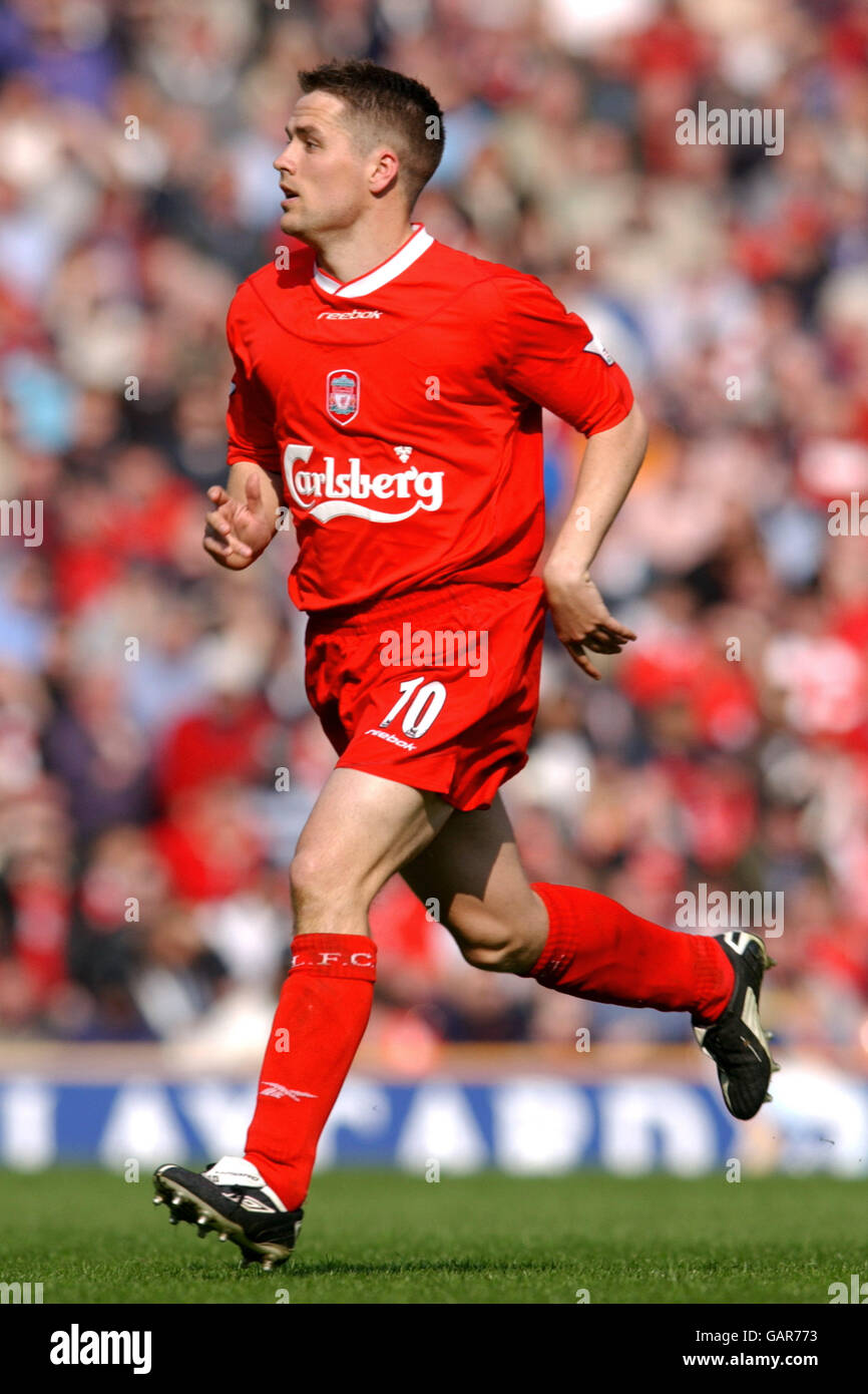 Liverpools Michael Owen in Aktion tragt seine neuen Umbro Stiefel Stockfotografie Alamy