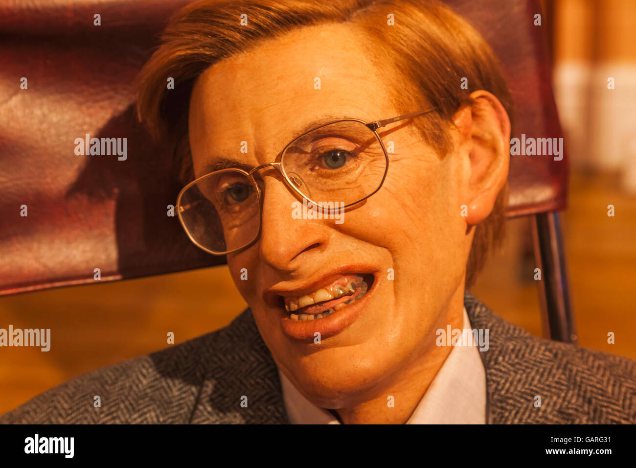 England, London, Madame Tussauds, Wachsfigur von Stephen Hawking Stockfoto
