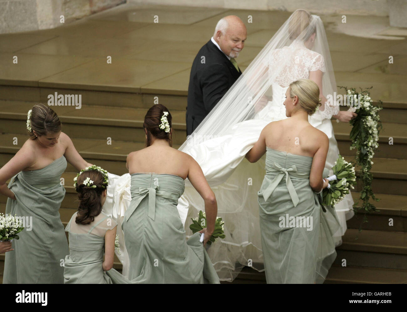 Royalty - Peter Phillips und Herbst Kelly Hochzeit - St.-Georgs Kapelle, Windsor Castle Stockfoto