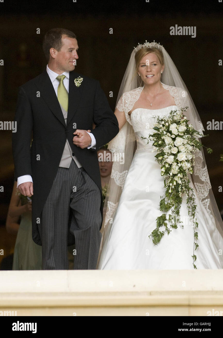 Royalty - Peter Phillips und Herbst Kelly Hochzeit - St.-Georgs Kapelle, Windsor Castle Stockfoto