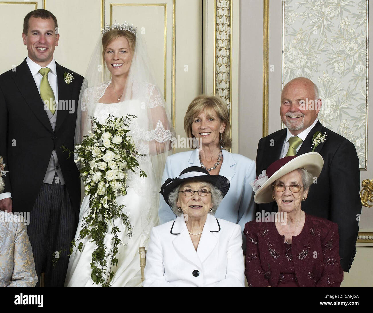 Royalty - Peter Phillips und Herbst Kelly Hochzeit - St.-Georgs Kapelle, Windsor Castle Stockfoto