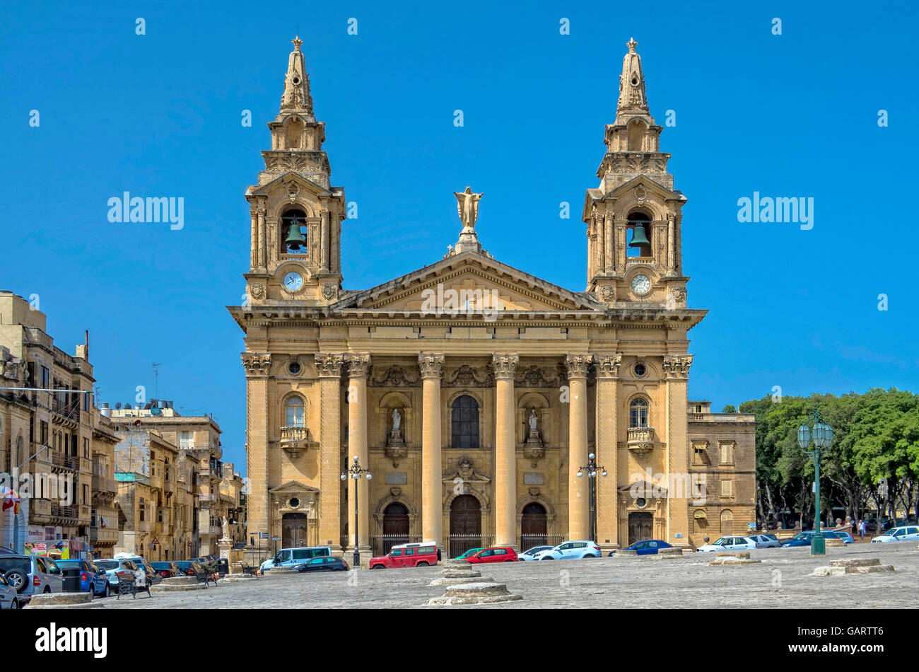 Malta Floriana: Kirche St. Publius oder San Publiju, eine der Attraktionen der wenig bekannten Vorort von der maltesischen Hauptstadt. Stockfoto