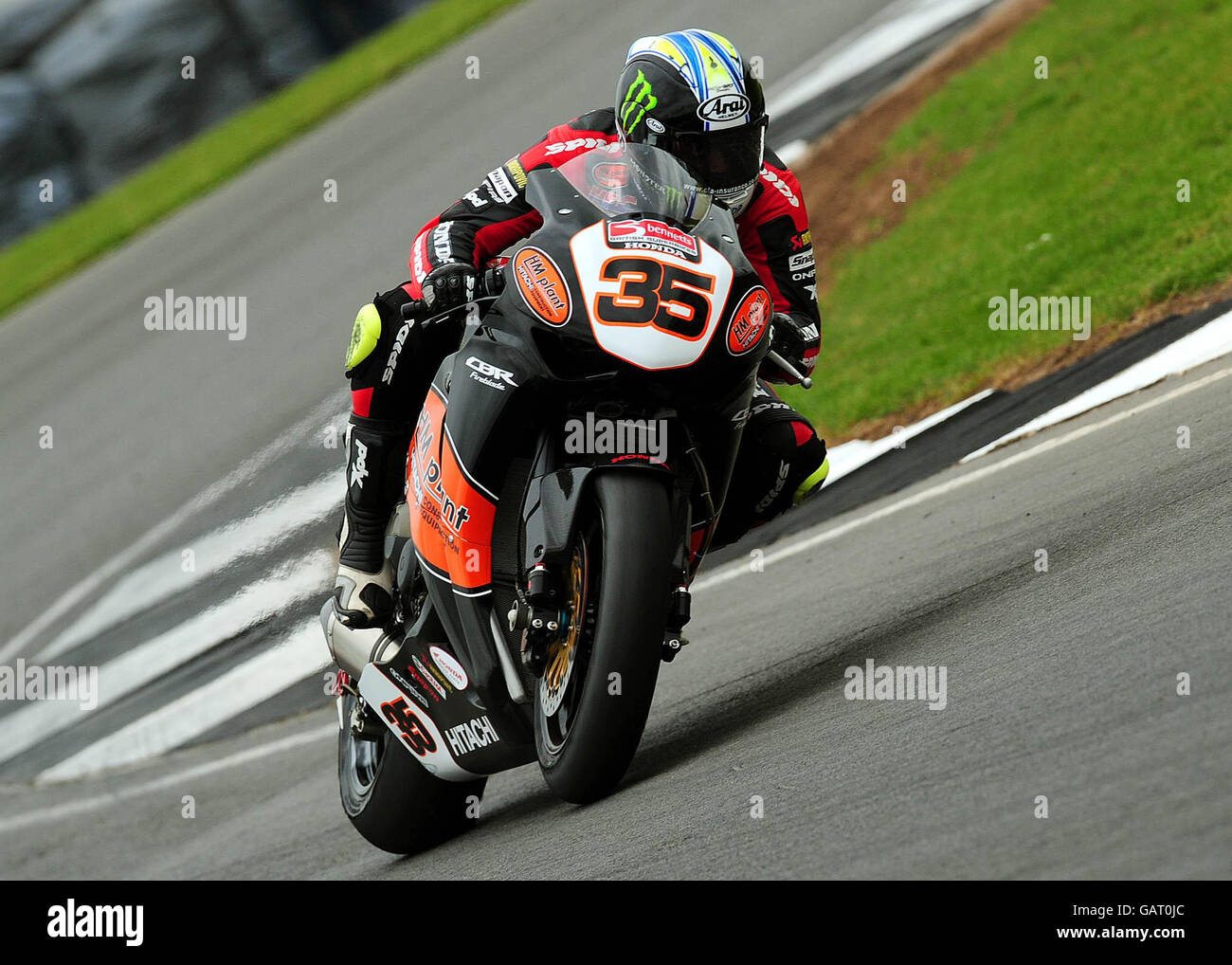 Moto - Bennetts britische Superbike-Meisterschaft - freies Training - Donnington Park- Stockfoto