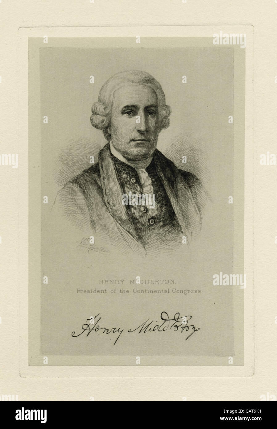 Henry Middleton, Präsident des Kontinentalkongresses (b12392788-420272) Stockfoto