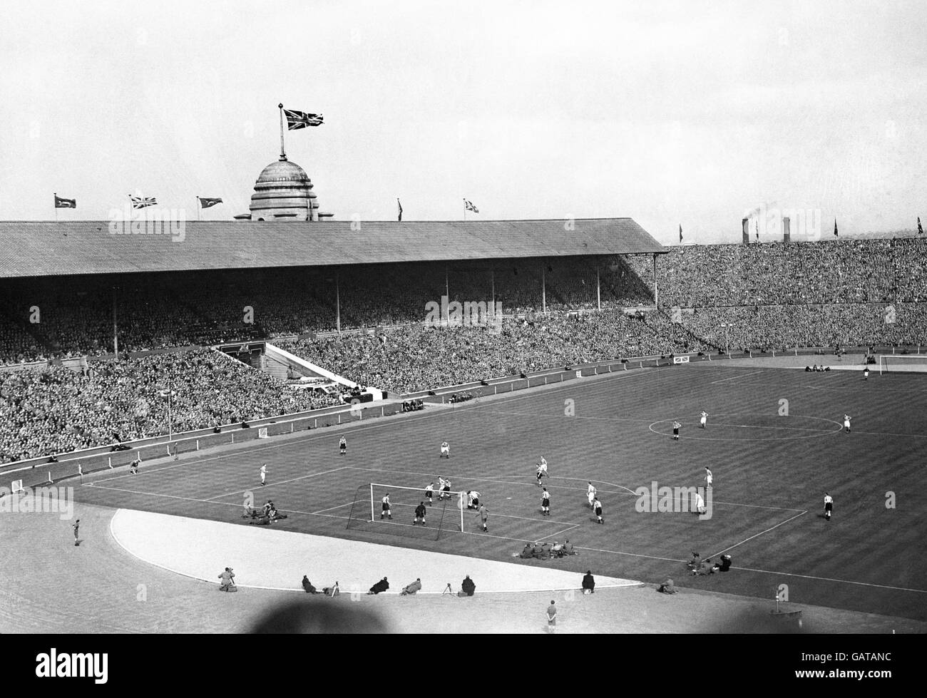 Fußball - FA Cup Finale - Blackpool / Newcastle United - Wembley Stadium. Ein Überblick über das FA Cup Finale zwischen Blackpool und Newcastle United. Stockfoto