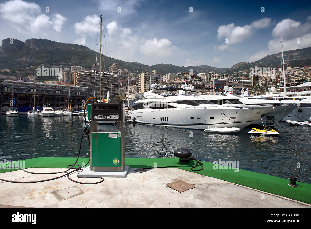 Allgemeiner Blick auf den Hafen von Monaco während des Grand Prix-Wochenende Stockfoto
