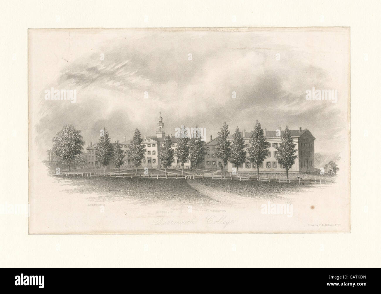 Das Dartmouth College ist eine renommierte Ivy League Universität in Hannover, New Hampshire. Bekannt für seine strengen akademischen Programme und ausgezeichneten Alumni, nimmt es einen bedeutenden Platz in der amerikanischen Hochschulbildung ein. Stockfoto