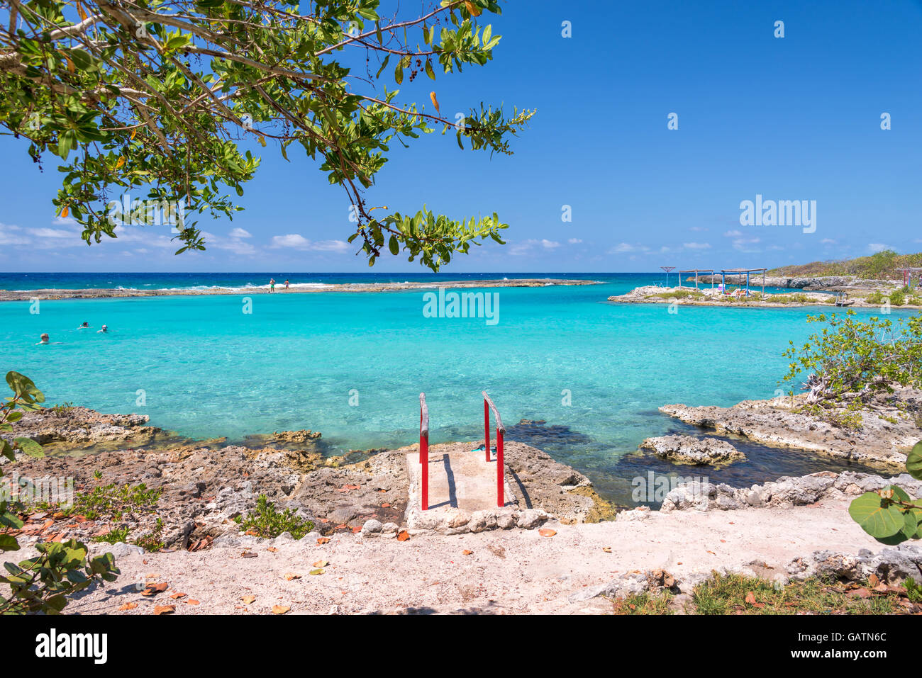 Playa Caletta, Swimming-Teich in der Nähe von Playa Girón, Bay o Schweine, Kuba Stockfoto