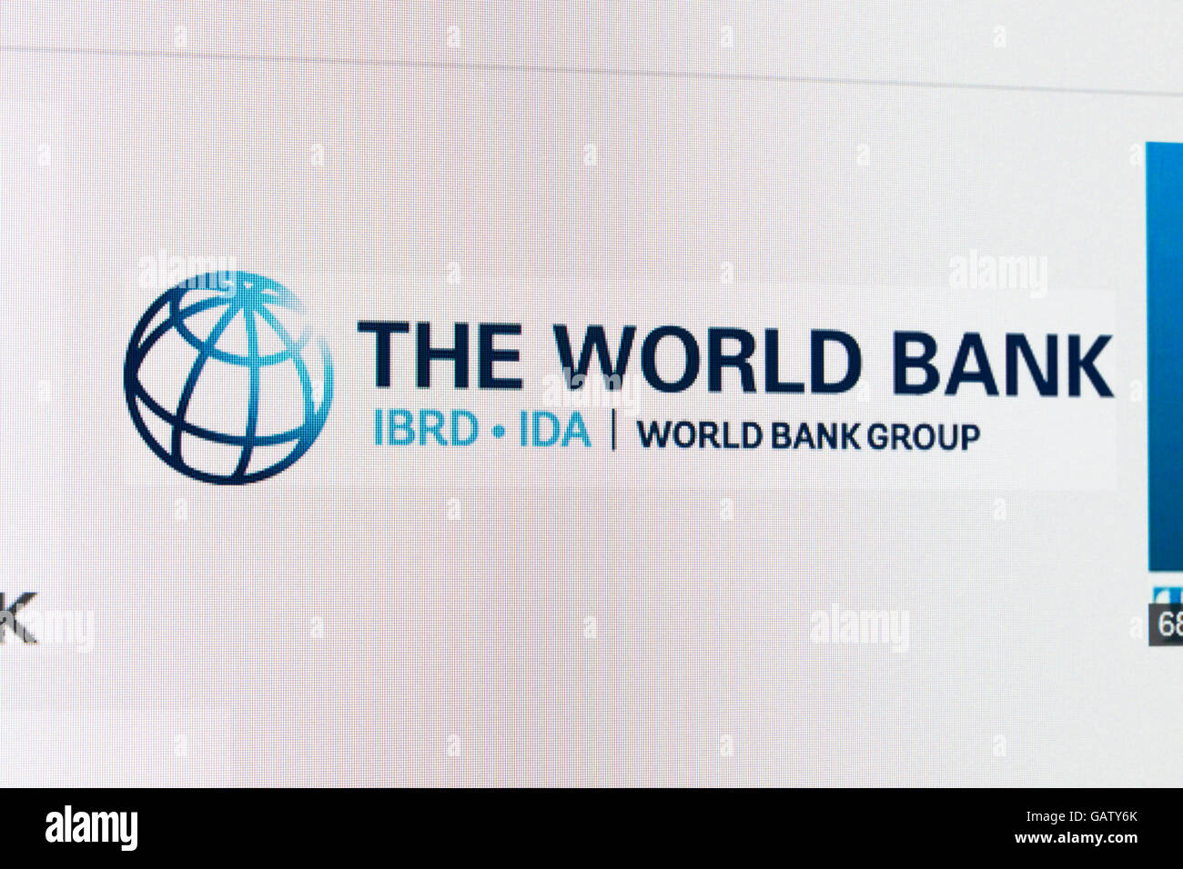Screenshot von der Weltbank-logo Stockfoto
