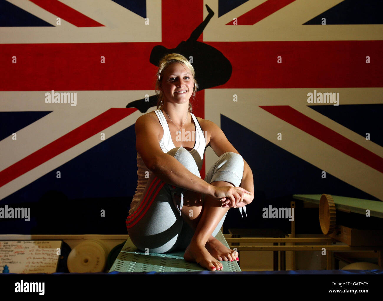 Olympisches Tauchen hoffnungsvoll Brooke Graddon während des Press Day in Central Park Pools, Plymouth. Stockfoto