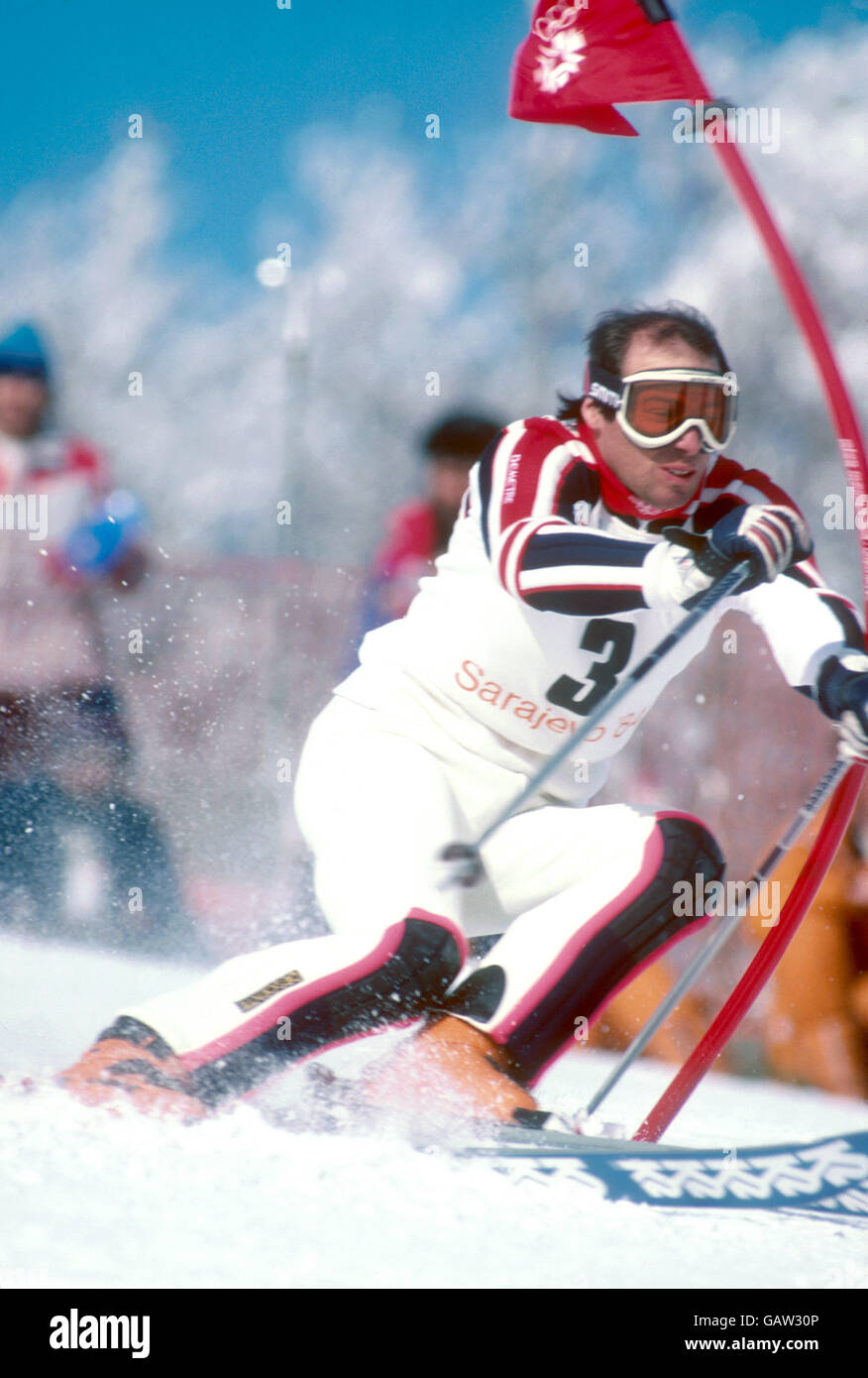 Skifahren - Sarajevo Winter-Olympiade - Herren Slalom Stockfoto