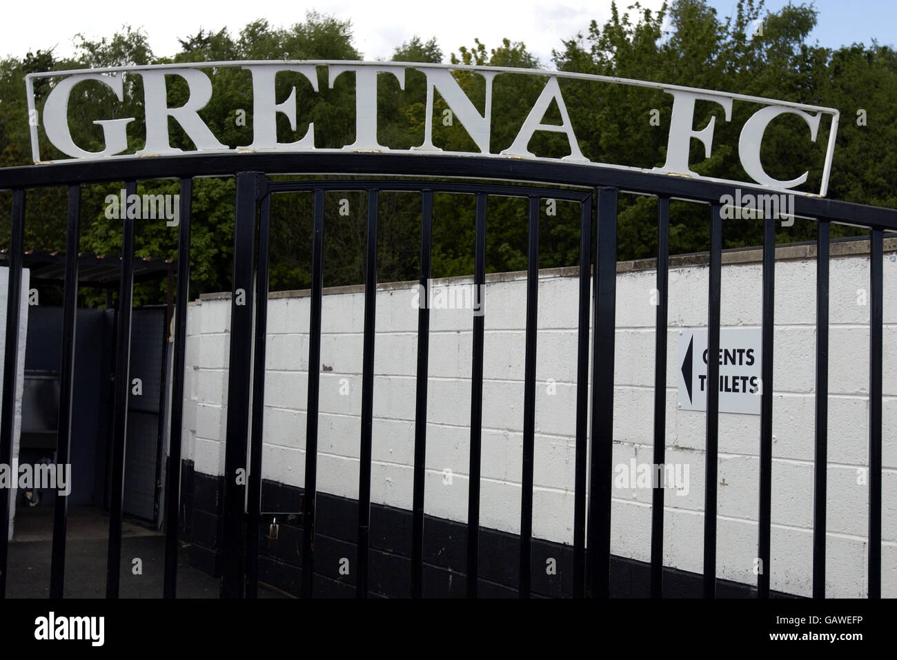 Schottische Fußball - Gretna Football Club - Raydale Park Stockfoto