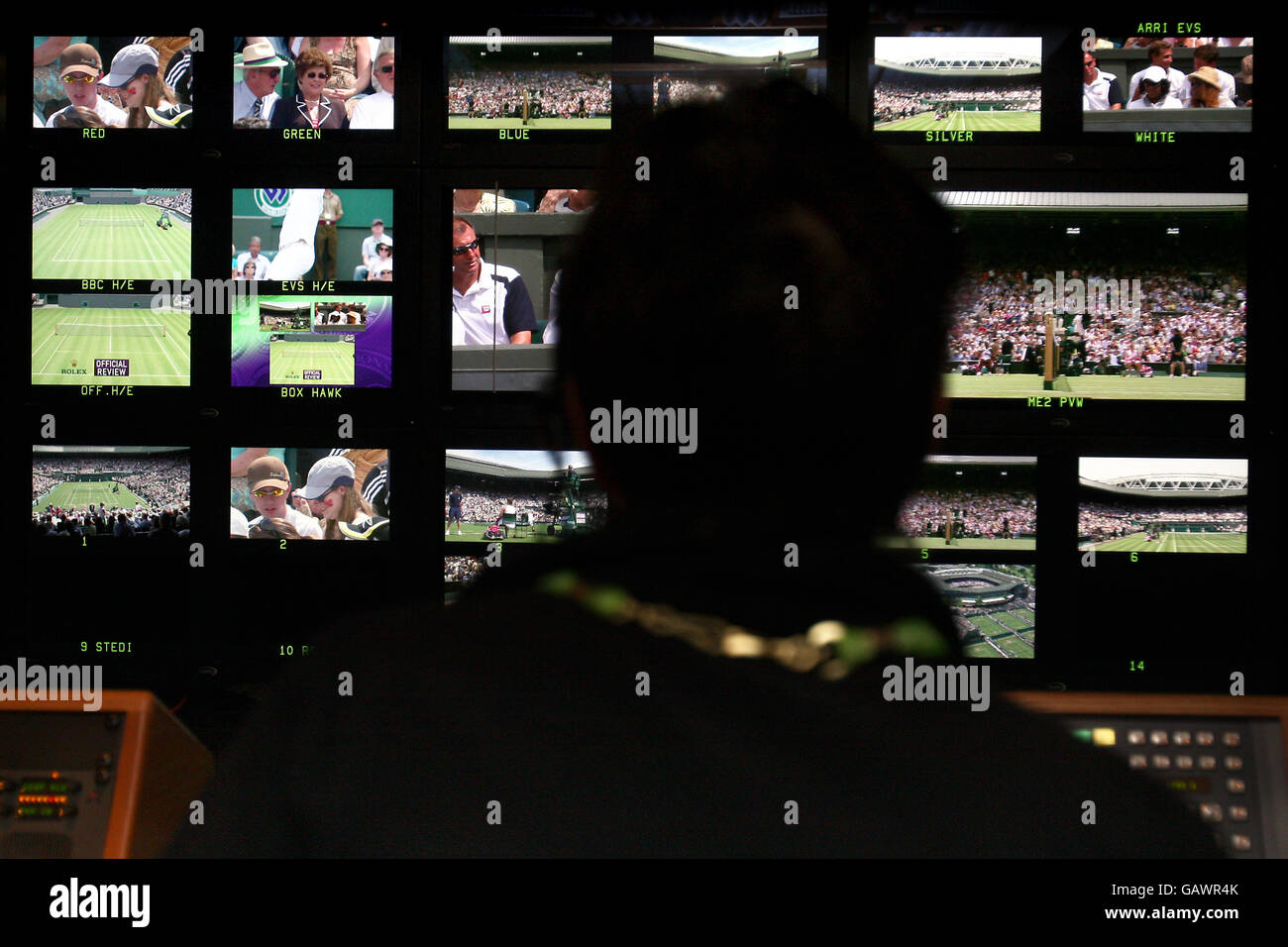 Allgemeine Ansicht des Innenbereichs der BBC Gallery während der Live-Übertragung Von Wimbledon Stockfoto