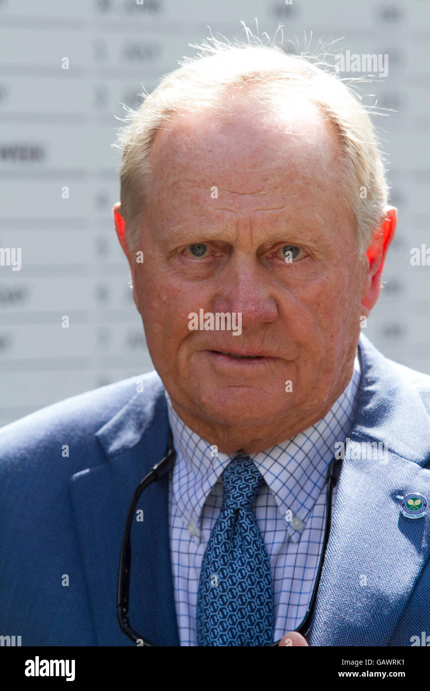 Wimbledon London, UK. 5. Juli 2016.  Amerikanischen Golflegende Jack Nicklaus kommt als Gast bei der AELTC im Tag 9 2016 Wimbledon Tennis Championships Credit: Amer Ghazzal/Alamy Live-Nachrichten Stockfoto