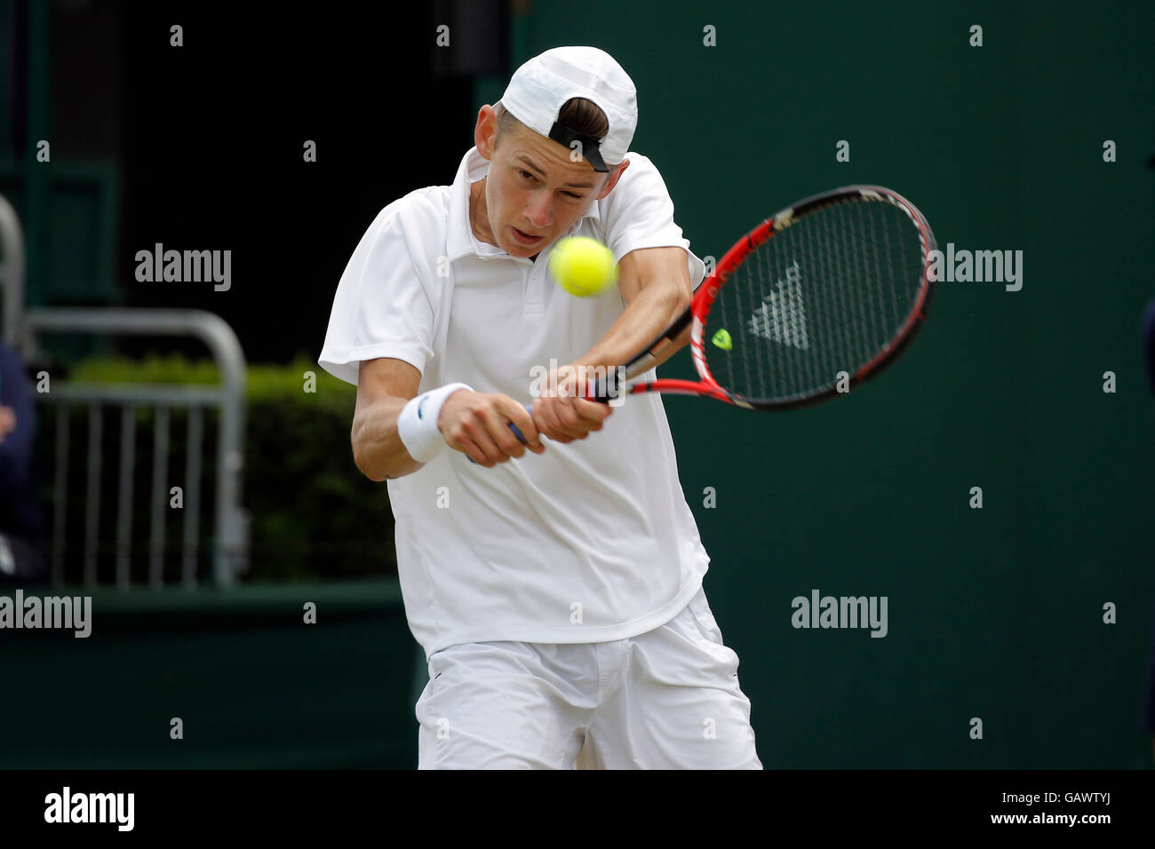 London, UK. 5. Juli 2016. Alex De Minaur Australien jungen Singles der Wimbledon Championships 2016 der All England Tennis Club, Wimbledon, London, England 5. Juli 2016 die All England Tennis Club, Wimbledon, London, England 2016 Credit: Allstar Bild Bibliothek/Alamy Live-Nachrichten Stockfoto