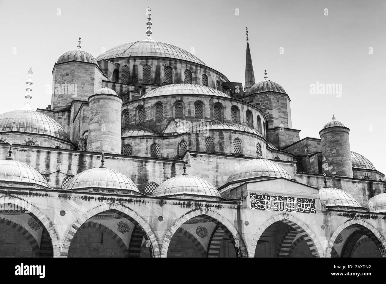 Fassade des blau oder Sultan Ahmed Mosque, ist es eine historische Moschee befindet sich in Istanbul, Türkei, eines der beliebtesten Wahrzeichen. Ich Stockfoto
