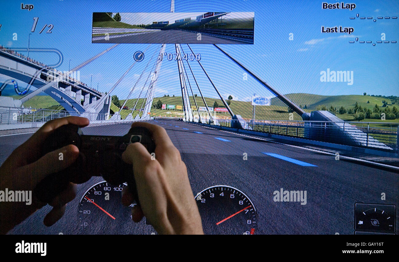 Technologiebestand. SpieleSpielen Sie auf einer Sony PlayStation 3-Konsole Stockfoto