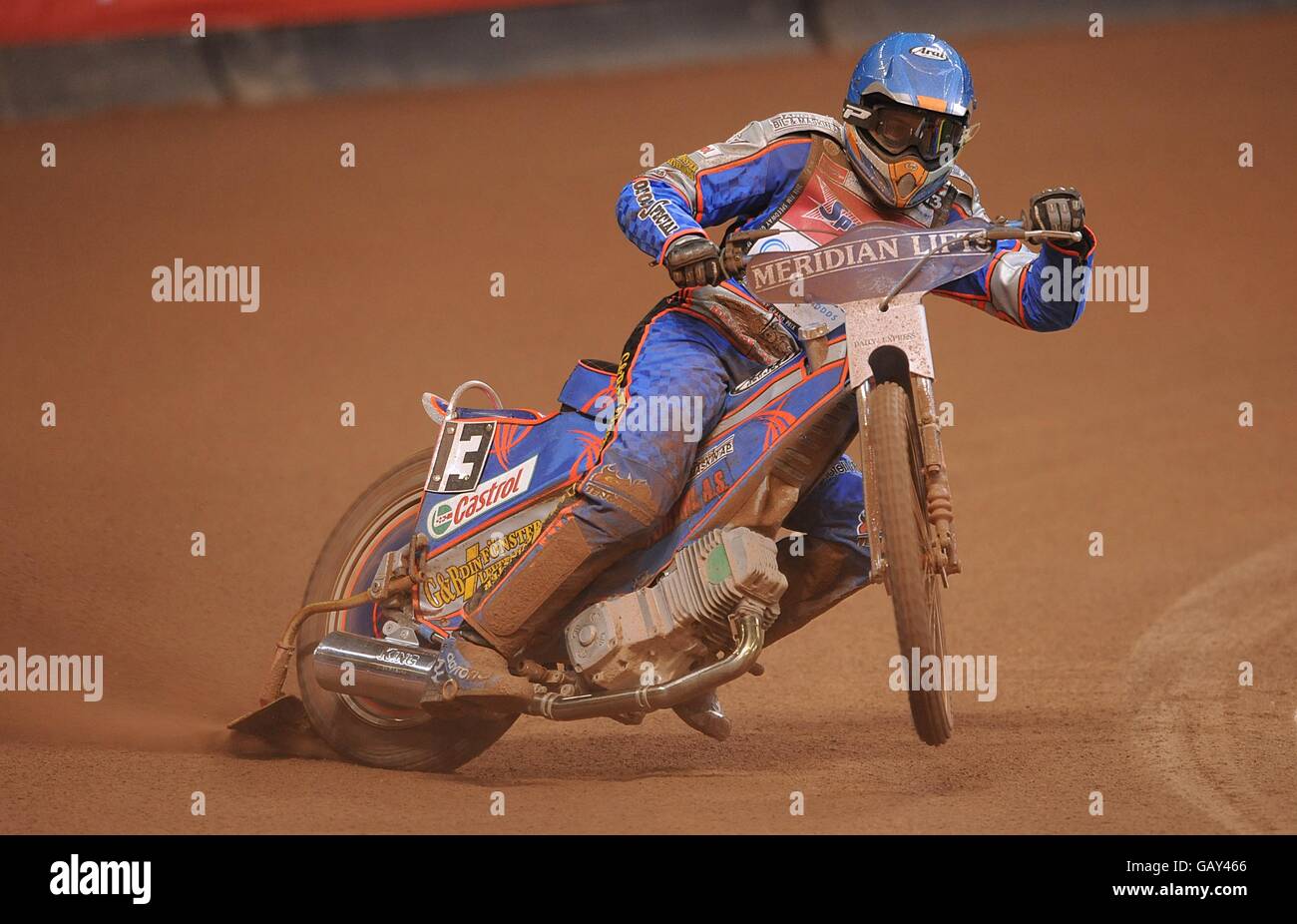 Speedway - FIM British Grand Prix - Millennium Stadium. Der Australier Jason Crump beim FIM British Speedway Grand Prix im Millennium Stadium. Stockfoto