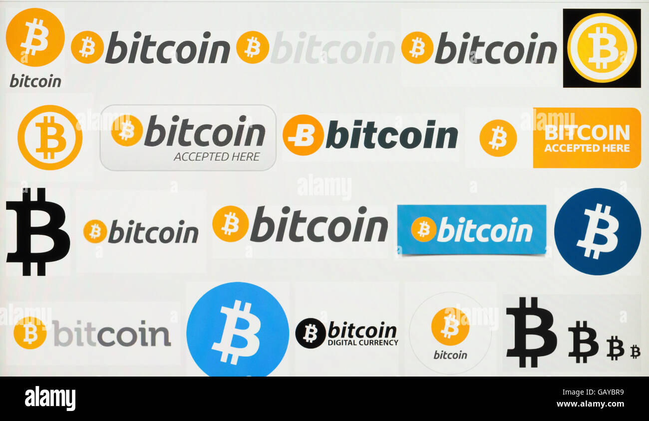 Screenshot des Bitcoin-Logos Stockfoto