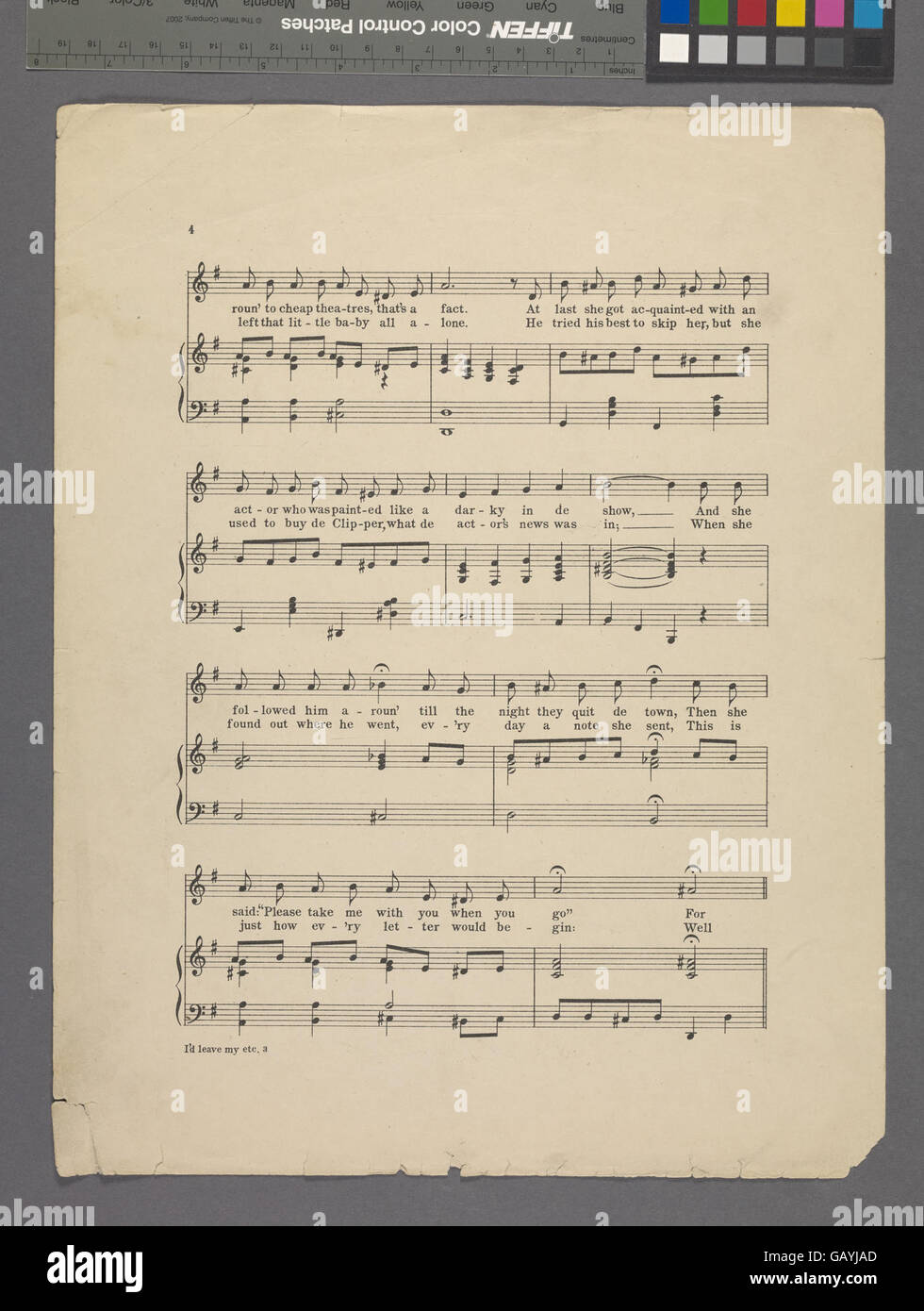 I'd Leave Ma Happy Home for You ist ein sentimentales Lied, das eine tiefe emotionale Sehnsucht und Hingabe zum Ausdruck bringt. Der Titel deutet auf die Bereitschaft hin, persönlichen Komfort für Liebe und Zuneigung zu opfern. Stockfoto