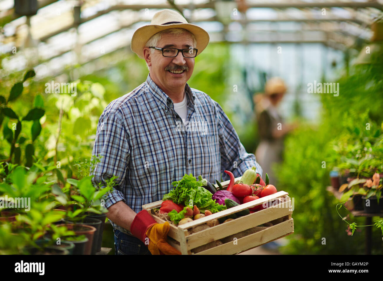 Glücklich Gärtner Stockfoto